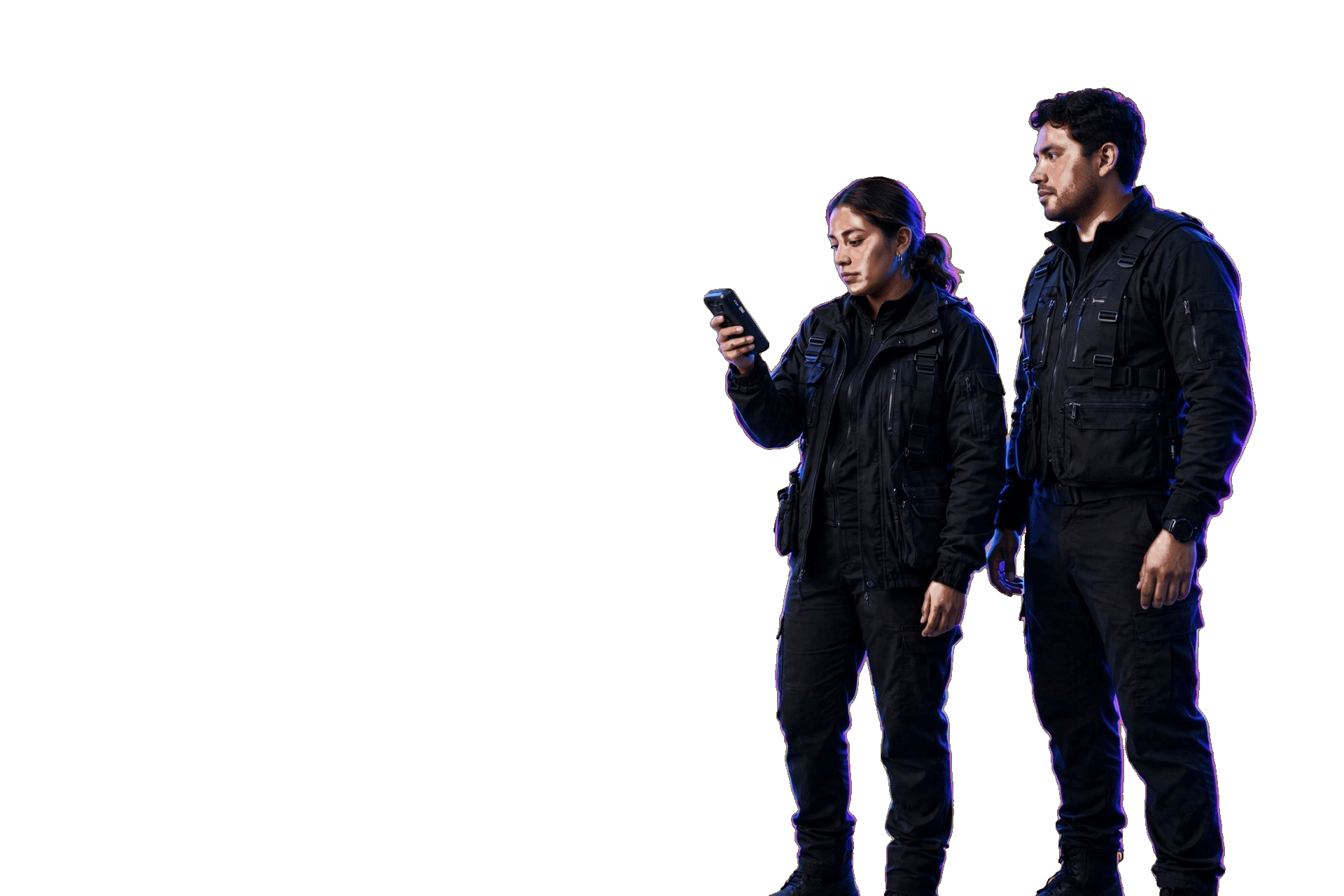 Equipo de acceso verificando entradas